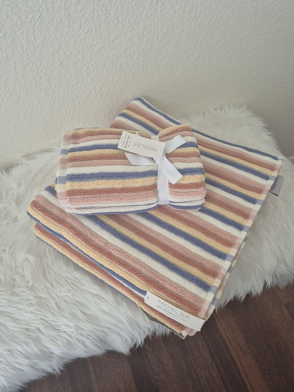 Rachel Zoe 100% cotton 4pc bath & hand towel sets